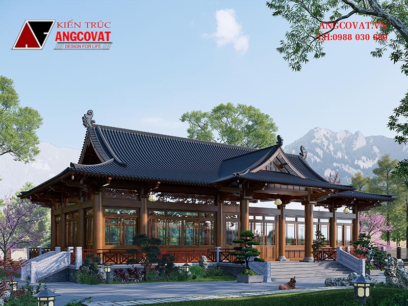 Mẫu thiết kế 3D biệt thự sân vườn kiểu Nhật diện tích 180m2 đẹp