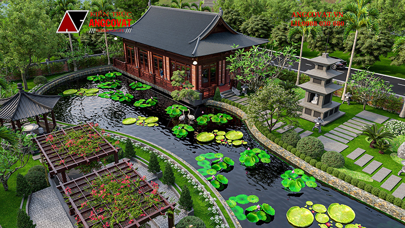 thiết kế nhà vườn cấp 4 200m2 đẹp có sân vườn 