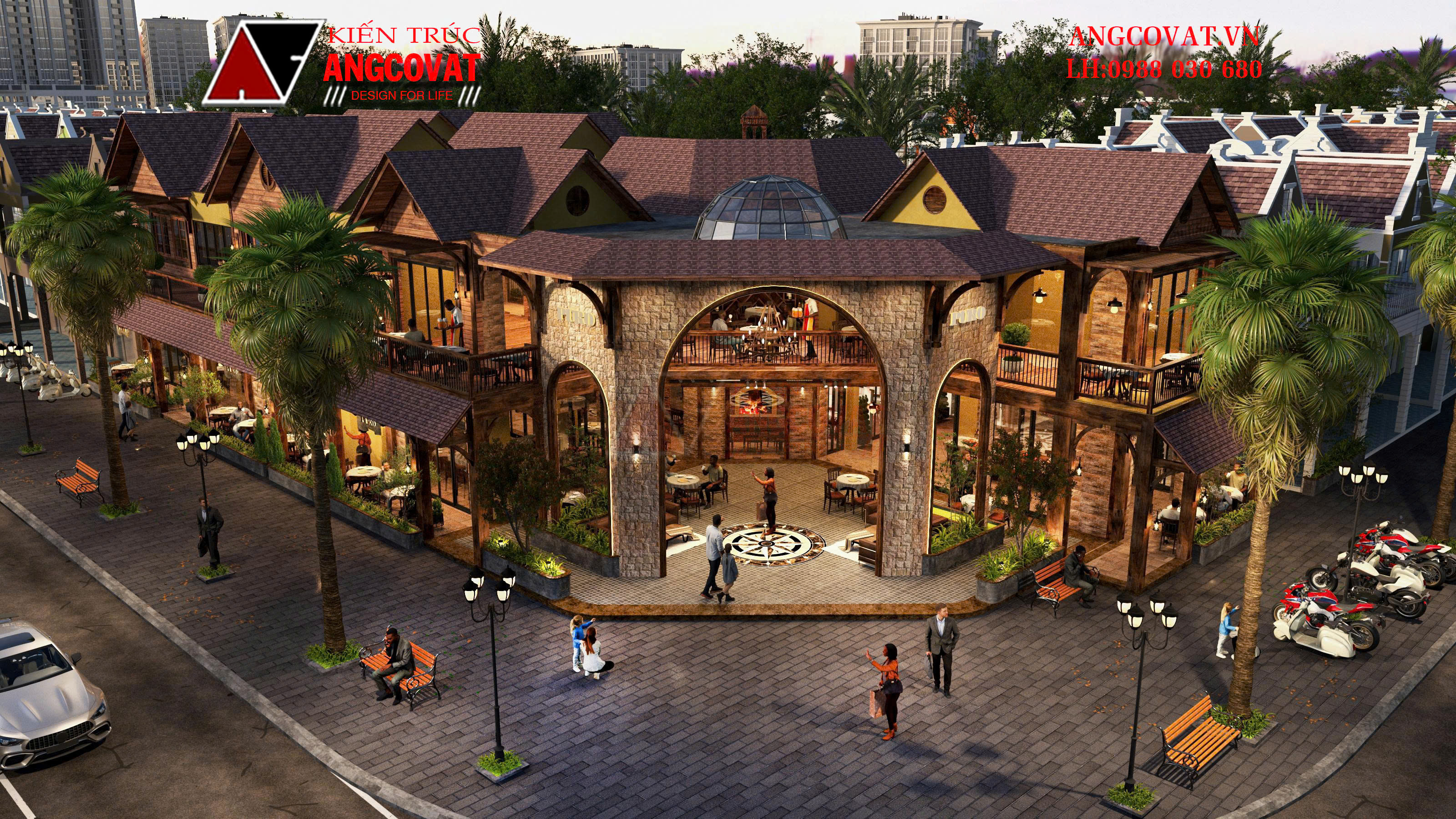 Thiết kế nhà hàng 800m2 phong cách địa trung hải