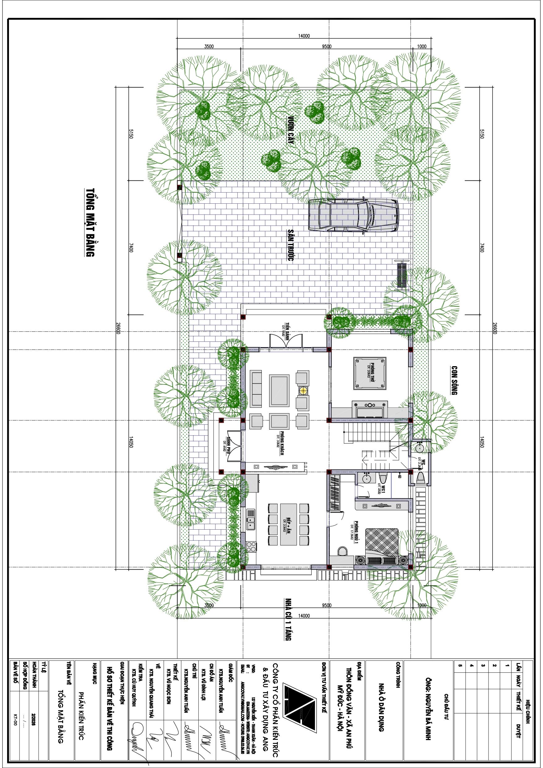 Tổng mặt bằng mẫu nhà mái Nhật 2 tầng hiện đại 120m2