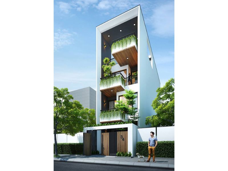 Nhà 4 tầng mặt tiền 5m đẹp và sang trọng
