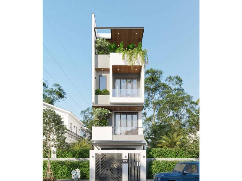 Nhà 4 tầng mặt tiền 5m 80m2