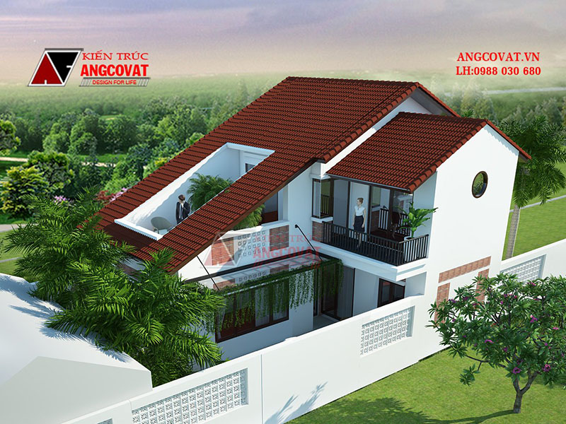 Thiết kế mẫu nhà 2 tầng mái ngói đơn giản tại Thanh Hóa