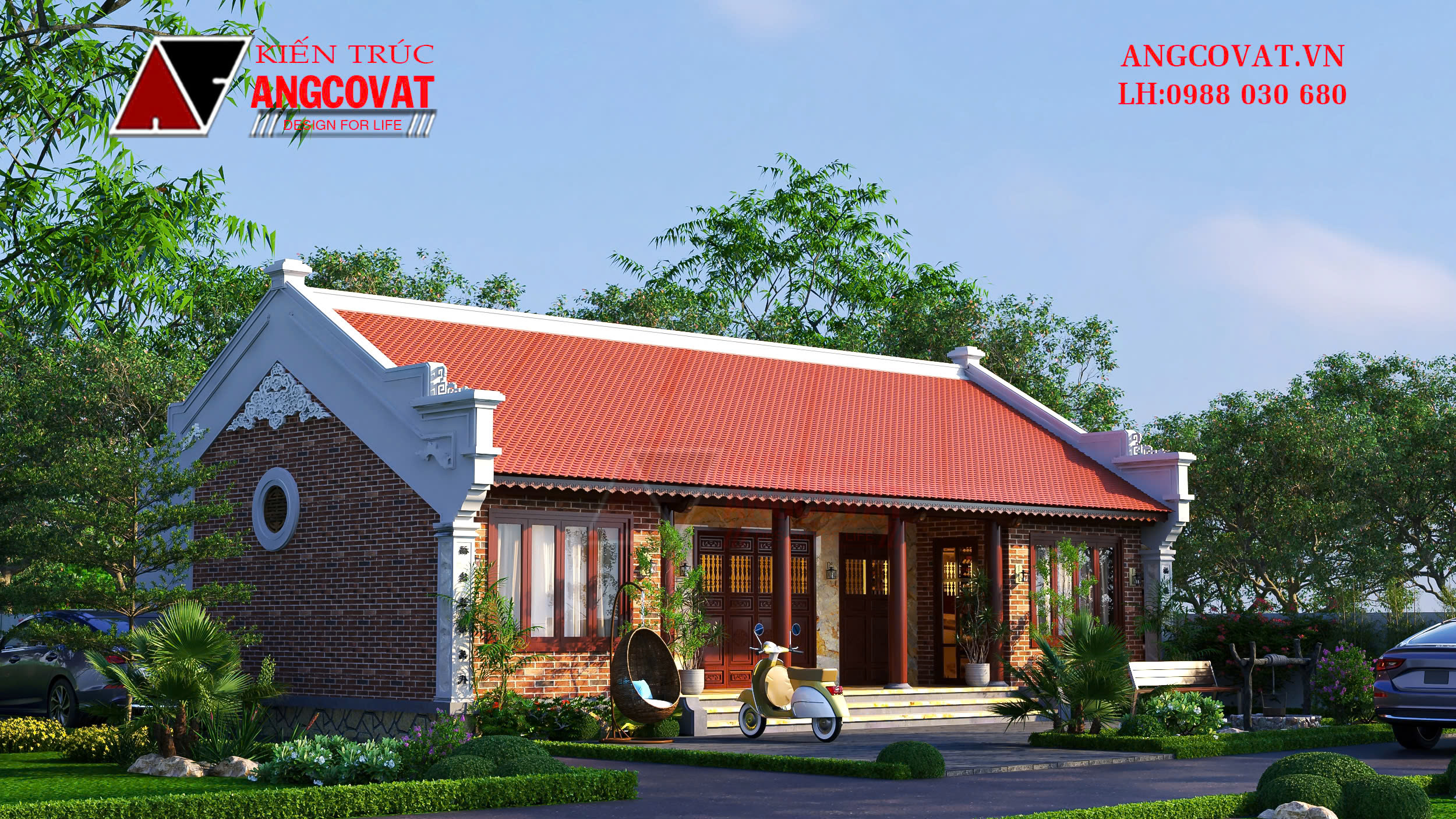 Kiến trúc ngoại thất nhà ở 1 tầng đẹp 90m2