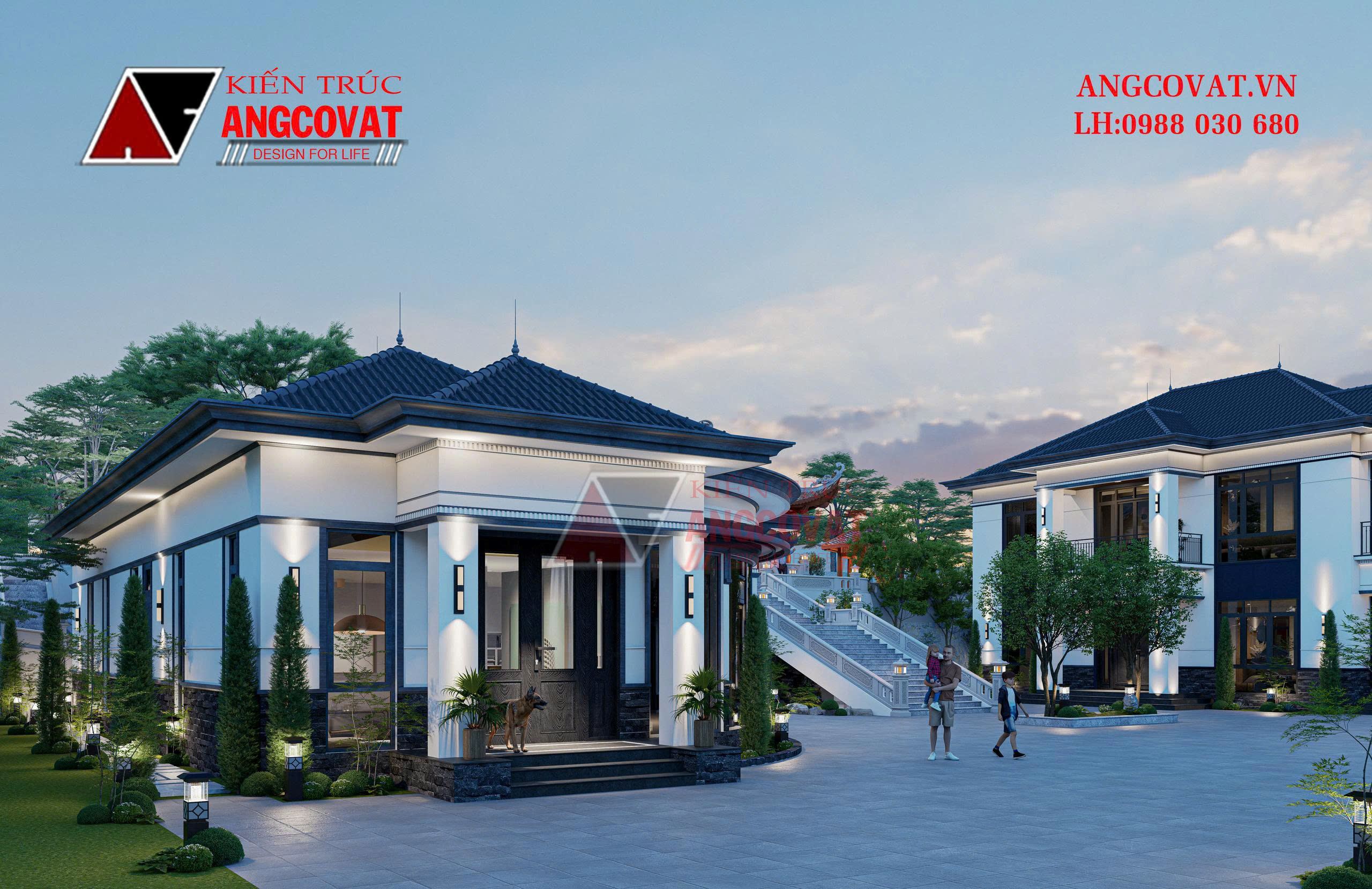 Mẫu nhà 1 tầng mái nhật 170m2 hiện đại