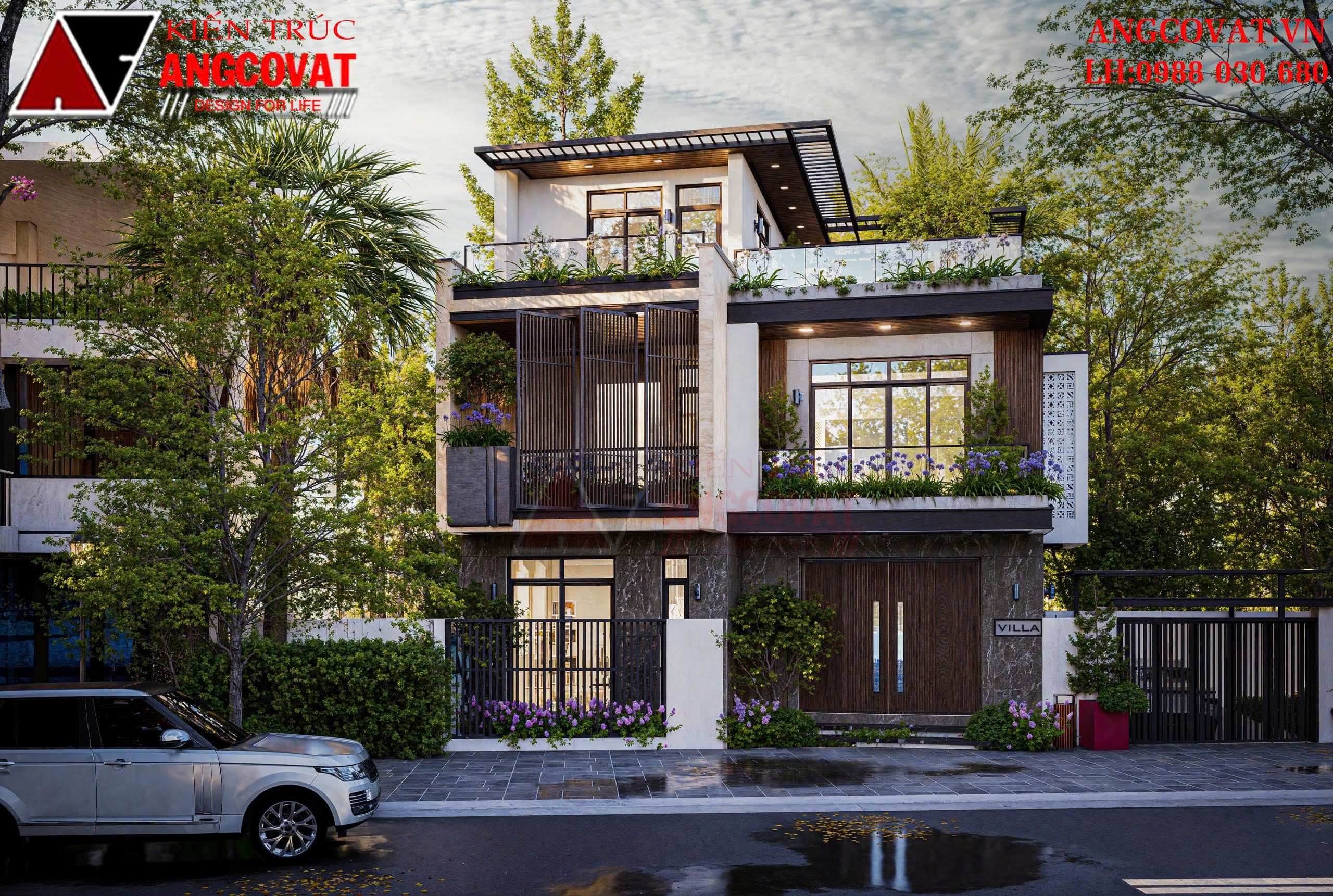 Kiến trúc nhà 2 tầng mái Bằng đẹp tại Hải Phòng