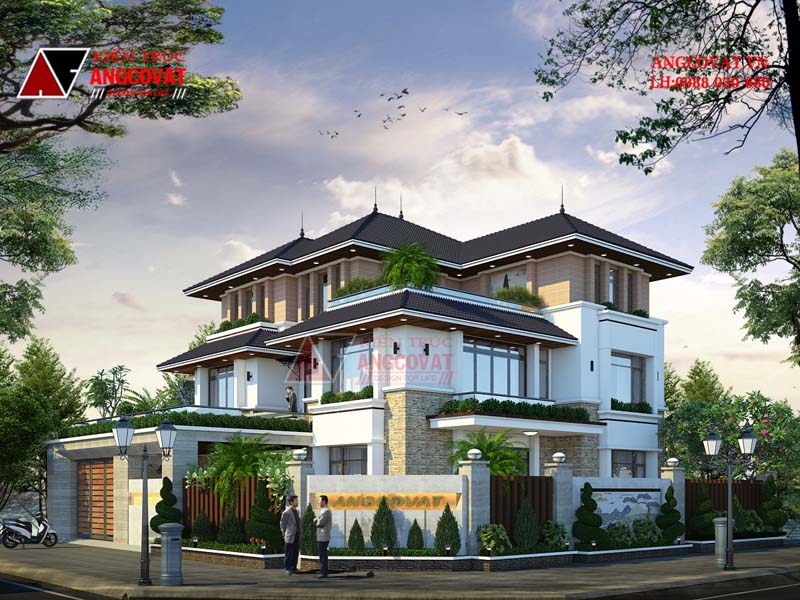 Mẫu nhà biệt thự 3 tầng đẹp hiện đại 120m2 xây trên khu đất Vàng ở Bửu Long  - Biên Hòa