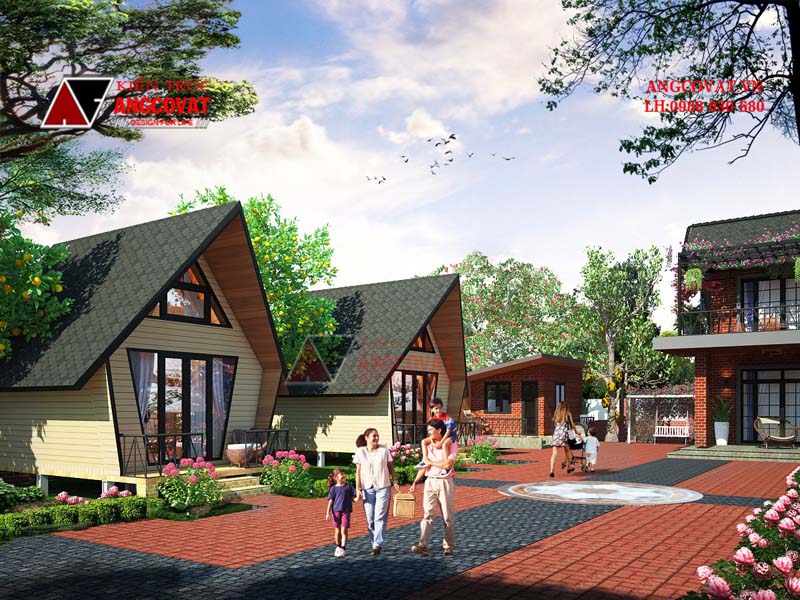 mẫu thiết kế bungalow trong khu nghỉ dưỡng sang trọng 
