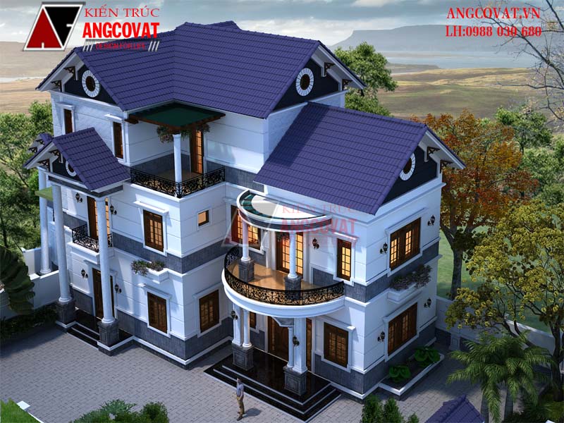 Mẫu thiết kế nhà 2 tầng 1 tum đẹp ở Bắc Ninh