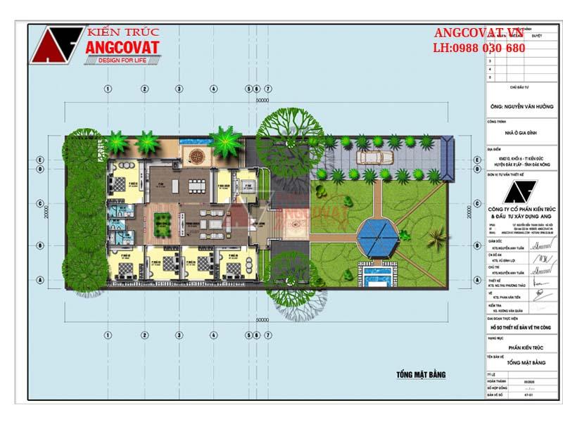 bản vẽ quy hoạch tổng thể mẫu thiết kế biệt thự sân vườn 300m2 1 tầng