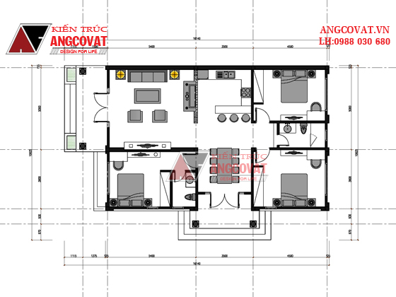 mẫu thiết kế nhà cấp 4 diện tích nhỏ 5b