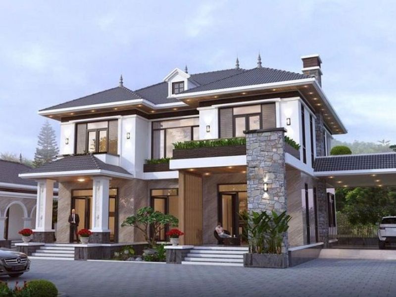 Thiết kế biệt thự 10x25m mái Nhật hiện đại đẳng cấp