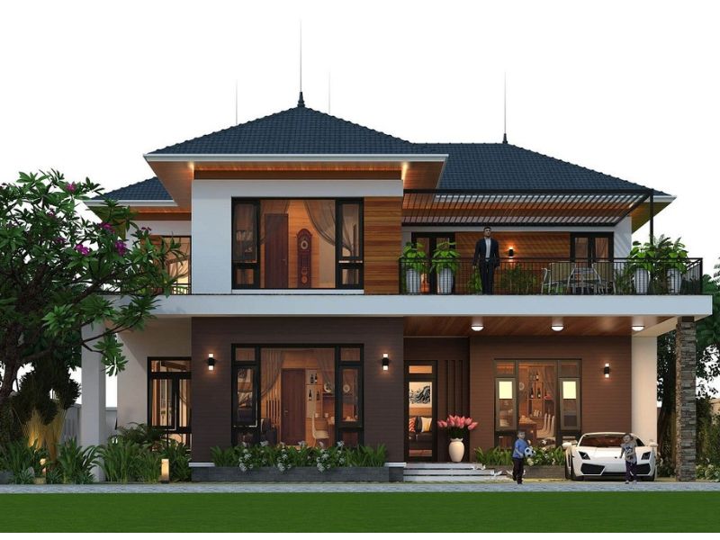 Thiết kế biệt thự 10x25m mái Nhật sang trọng, đẳng cấp