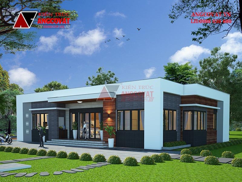 Vẻ ngoài ấn tượng của biệt thự 10x25m 1 tầng phong cách hiện đại