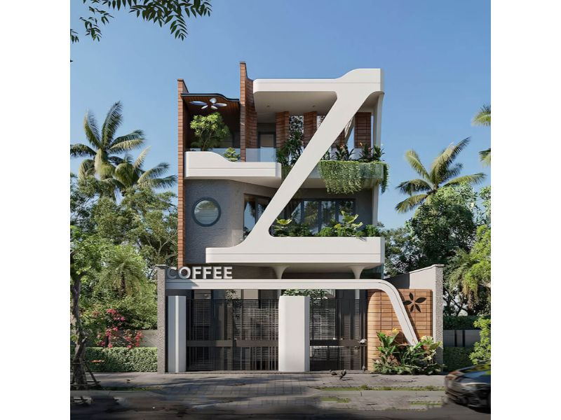 Hình khối kiến trúc mạnh mẽ, đường nét phá cách tạo nên không gian kinh doanh đậm chất riêng 