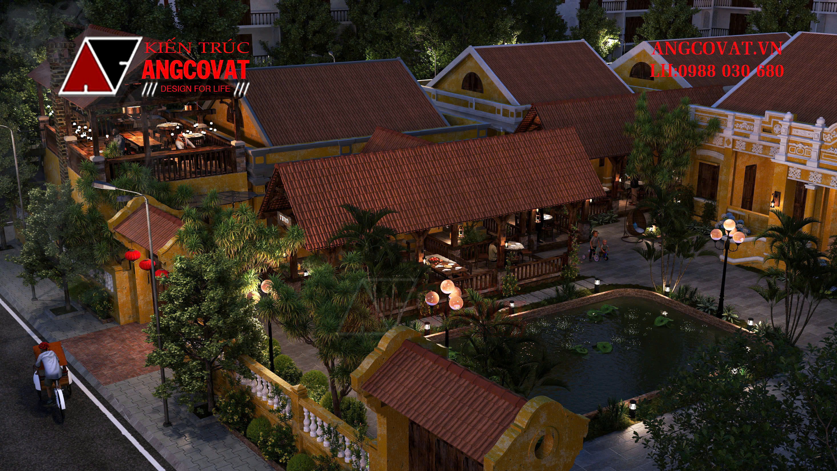 Thiết kế nhà hàng phong cách Hội An đậm chất hoài cổ 