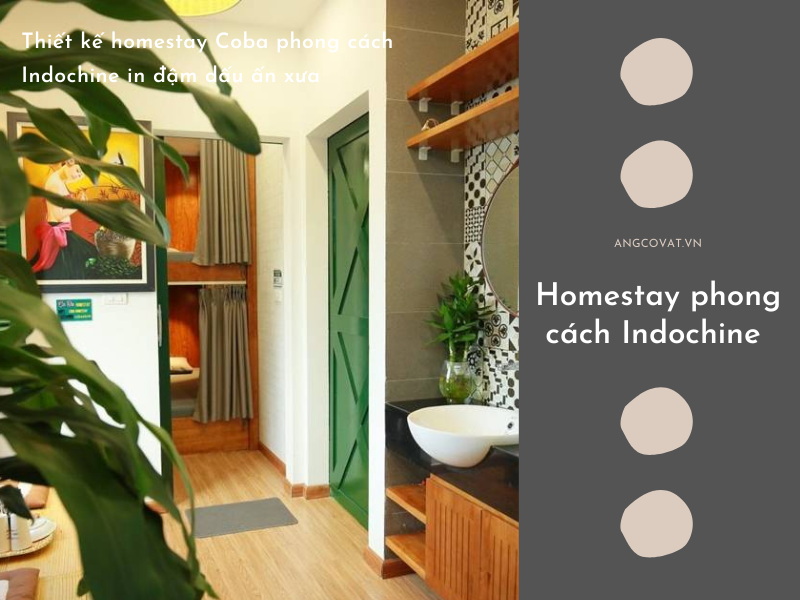 Phối cảnh nội thất 2 mẫu thiết kế homestay Coba phong cách Indochine