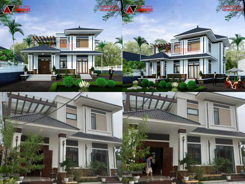 Mẫu nhà 2 tầng mái Nhật 120m2 