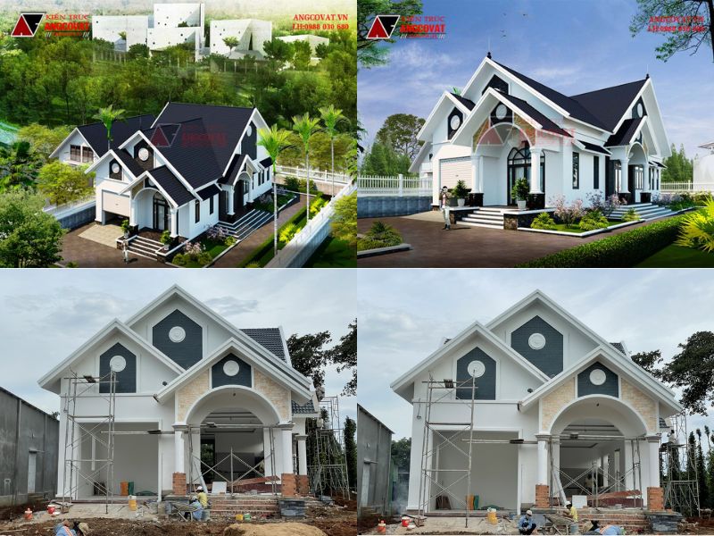 Thiết kế thi công nhà 1 tầng mái Thái 10x20m