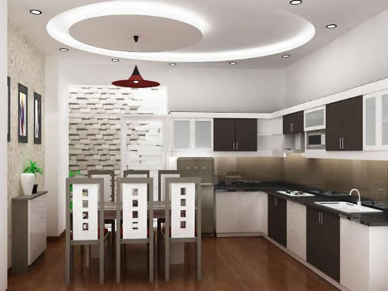 thiết kế trần thạch cao chung cư cho phòng bếp