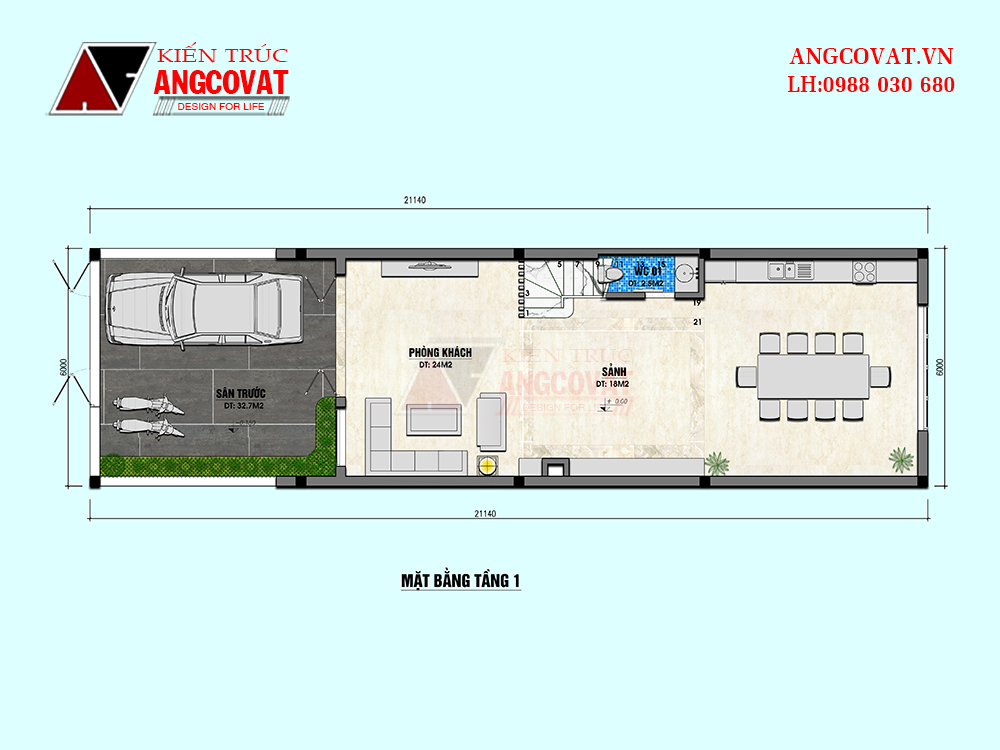 bản vẽ thiết kế mặt bằng nhà phố 4 tầng 100m2 kích thước 6m mặt tiền