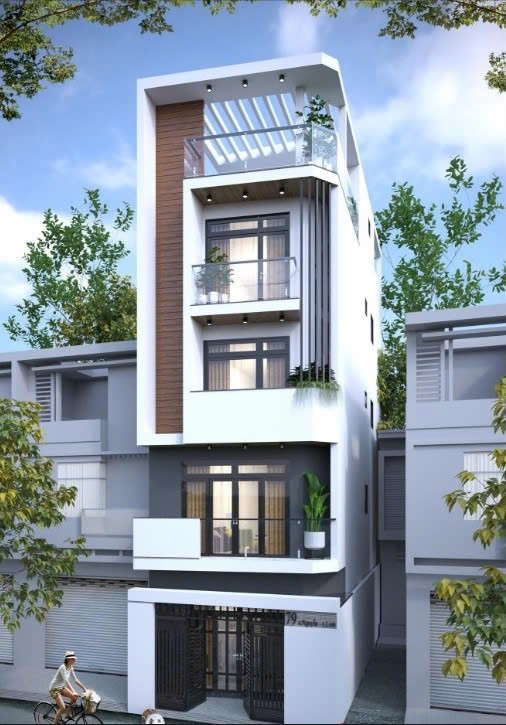 Ngoại thất nhà 4 tầng 100m2