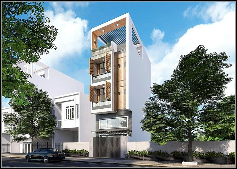Phong cách hiện đại bên trong mẫu nhà 4 tầng 100m2