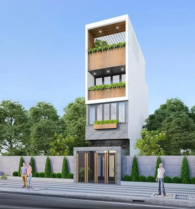 Căn nhà phố 4 tầng hài hòa với thiên nhiên