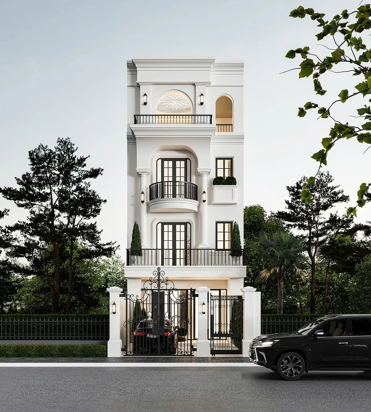Kiến trúc nhà phố 4 tầng sang trọng và đẳng cấp