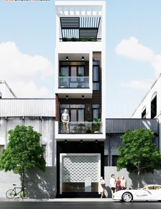 Mẫu nhà phố 4 tầng hiện đại