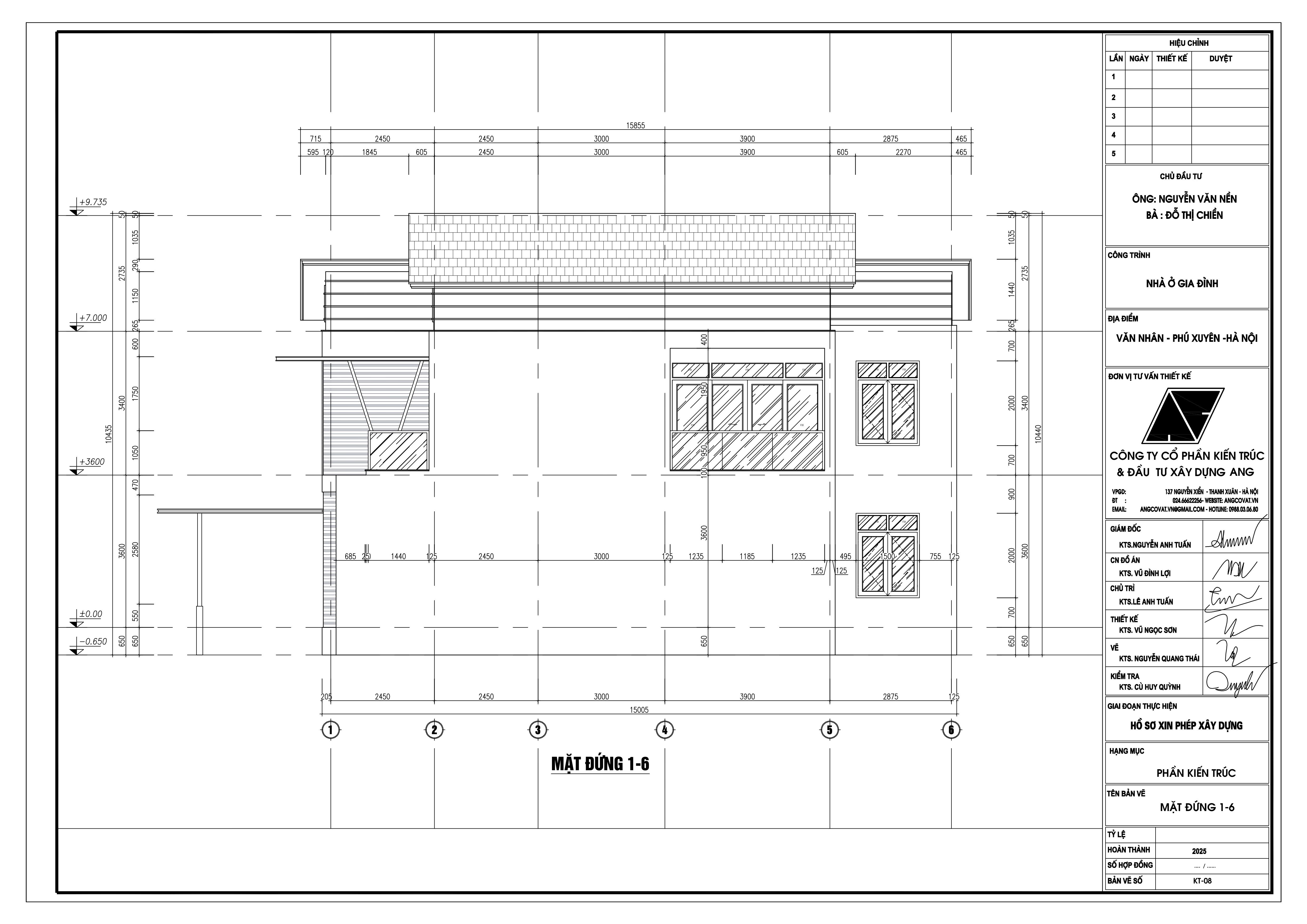 File Cad bản vẽ xin giấy phép xây dựng nhà 2 tầng
