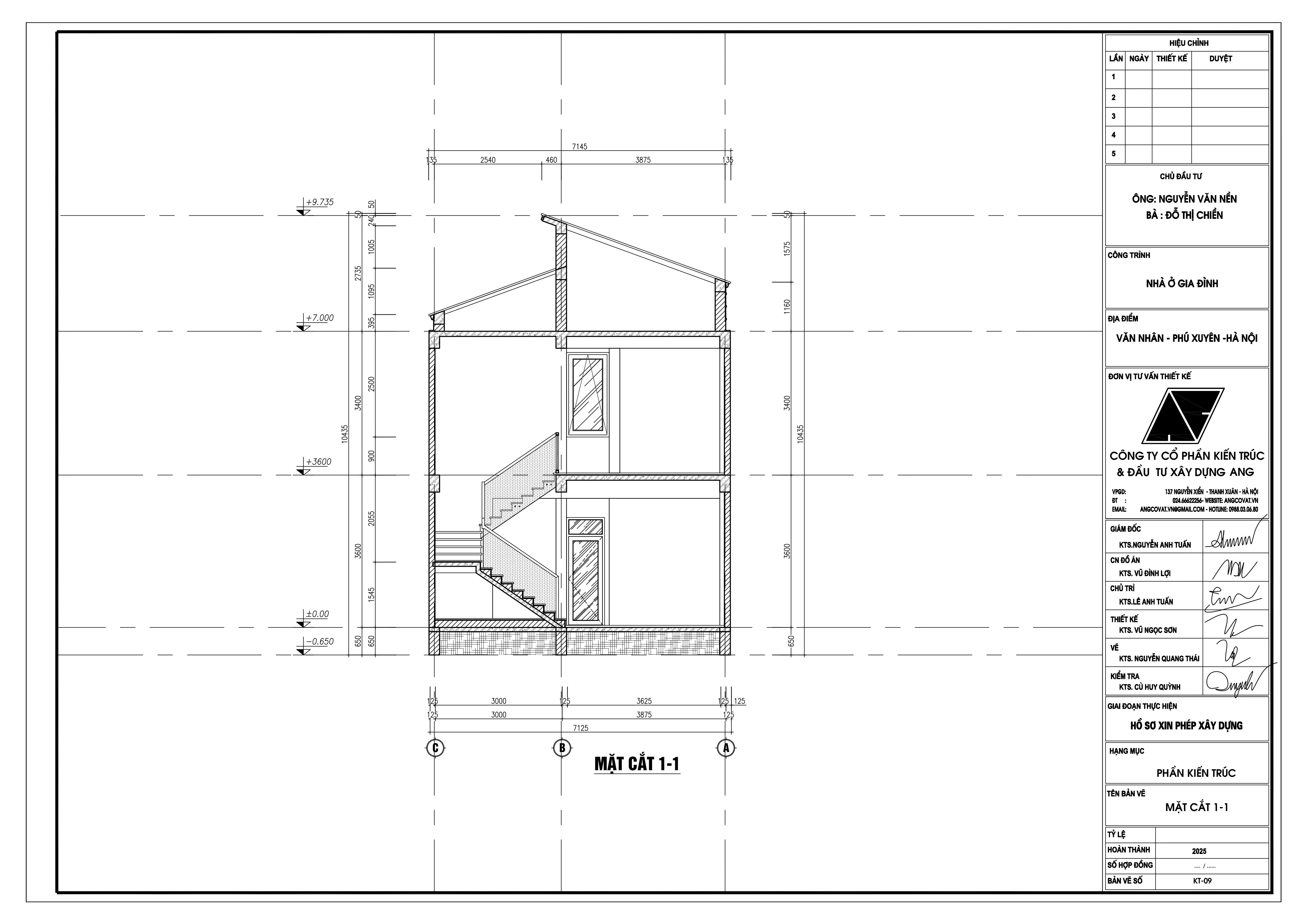 File Cad bản vẽ xin giấy phép xây dựng nhà 2 tầng