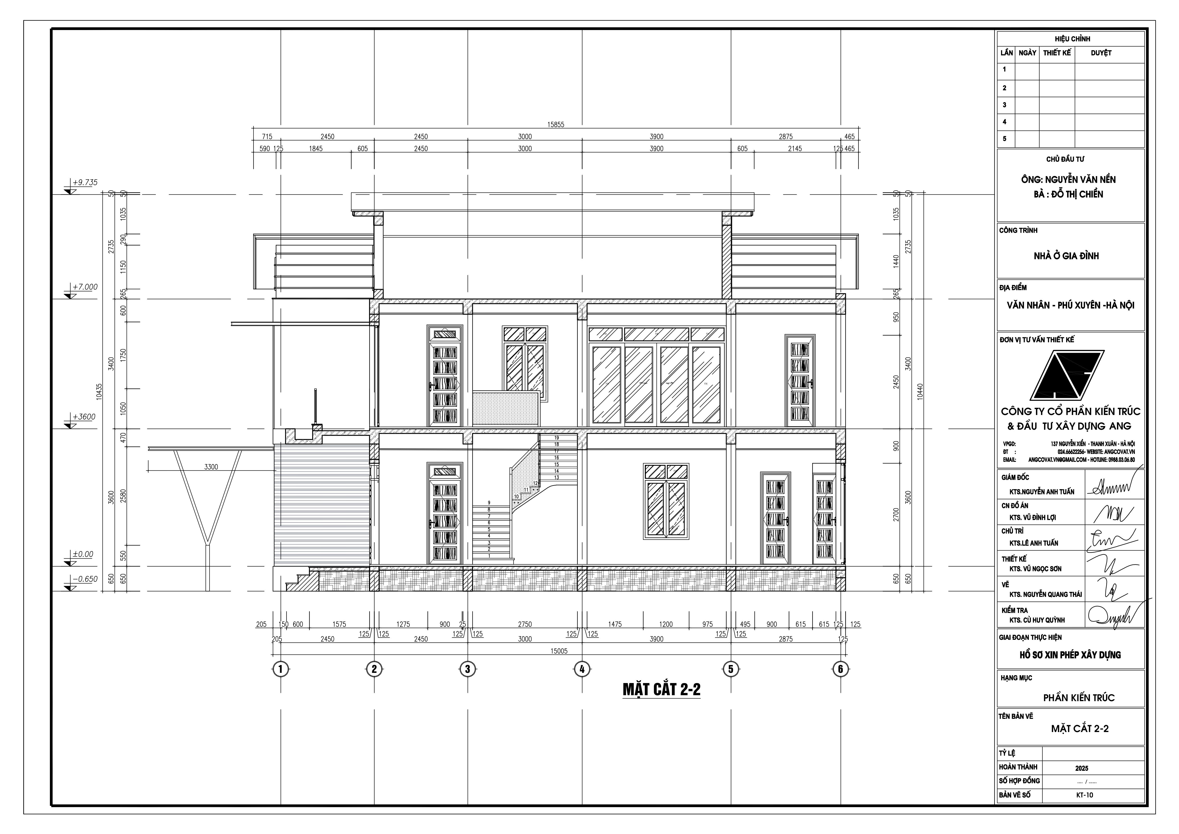 File Cad bản vẽ xin giấy phép xây dựng nhà 2 tầng
