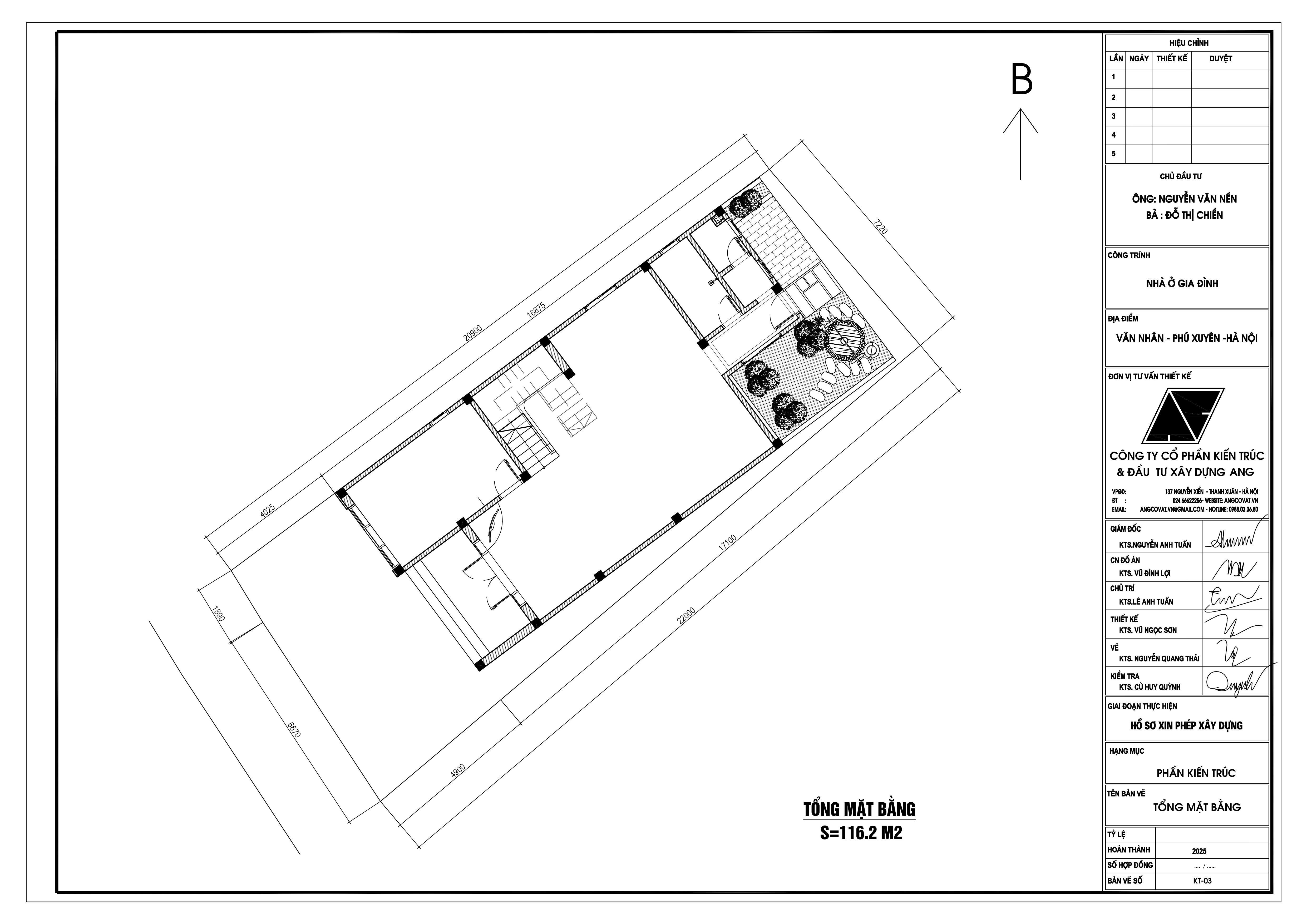 File Cad bản vẽ xin giấy phép xây dựng nhà 2 tầng