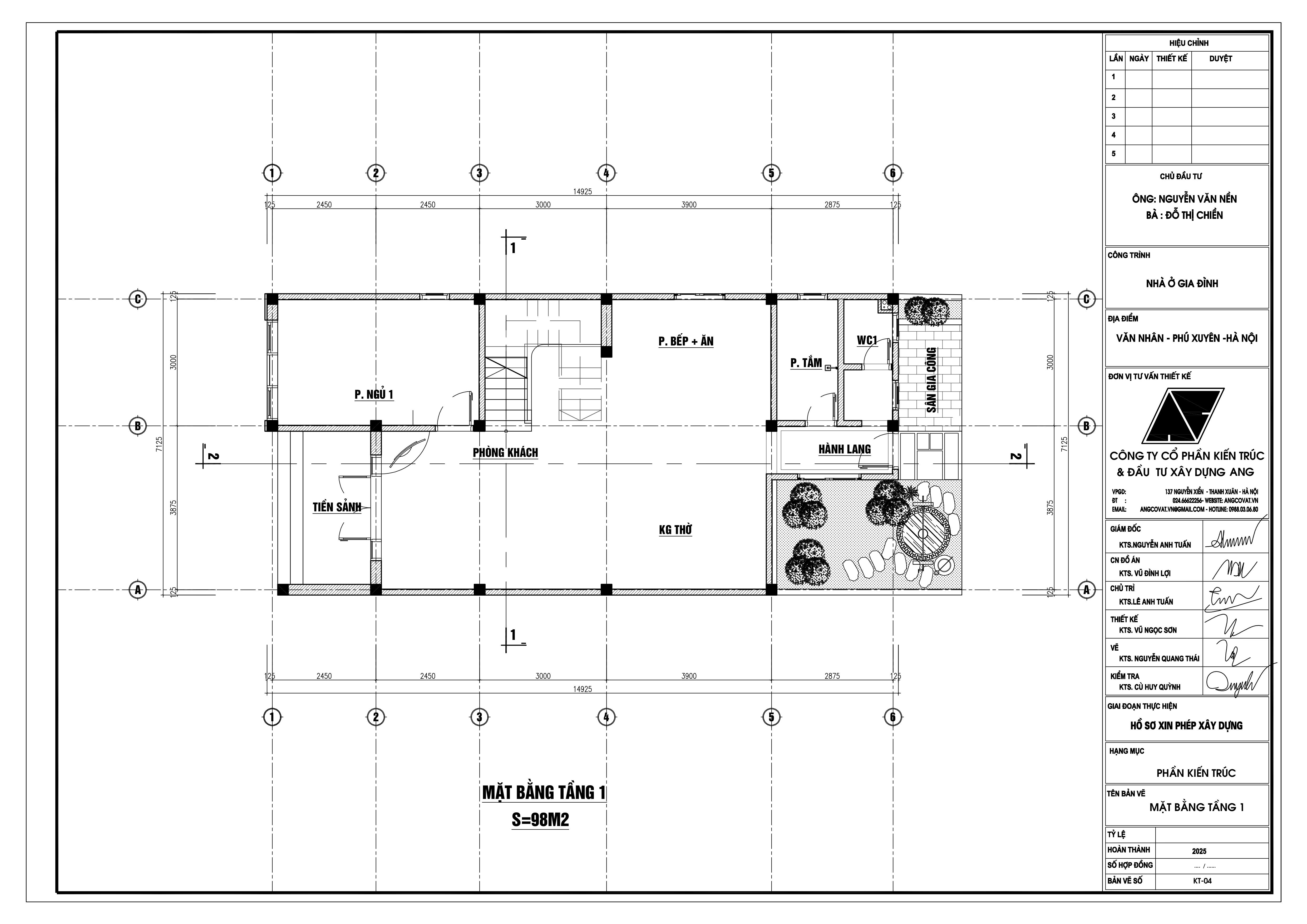 File Cad bản vẽ xin giấy phép xây dựng nhà 2 tầng