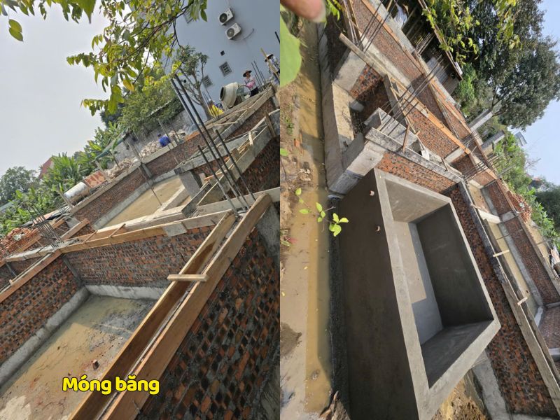 Lựa chọn móng băng cho nhà 2 tầng 100m2