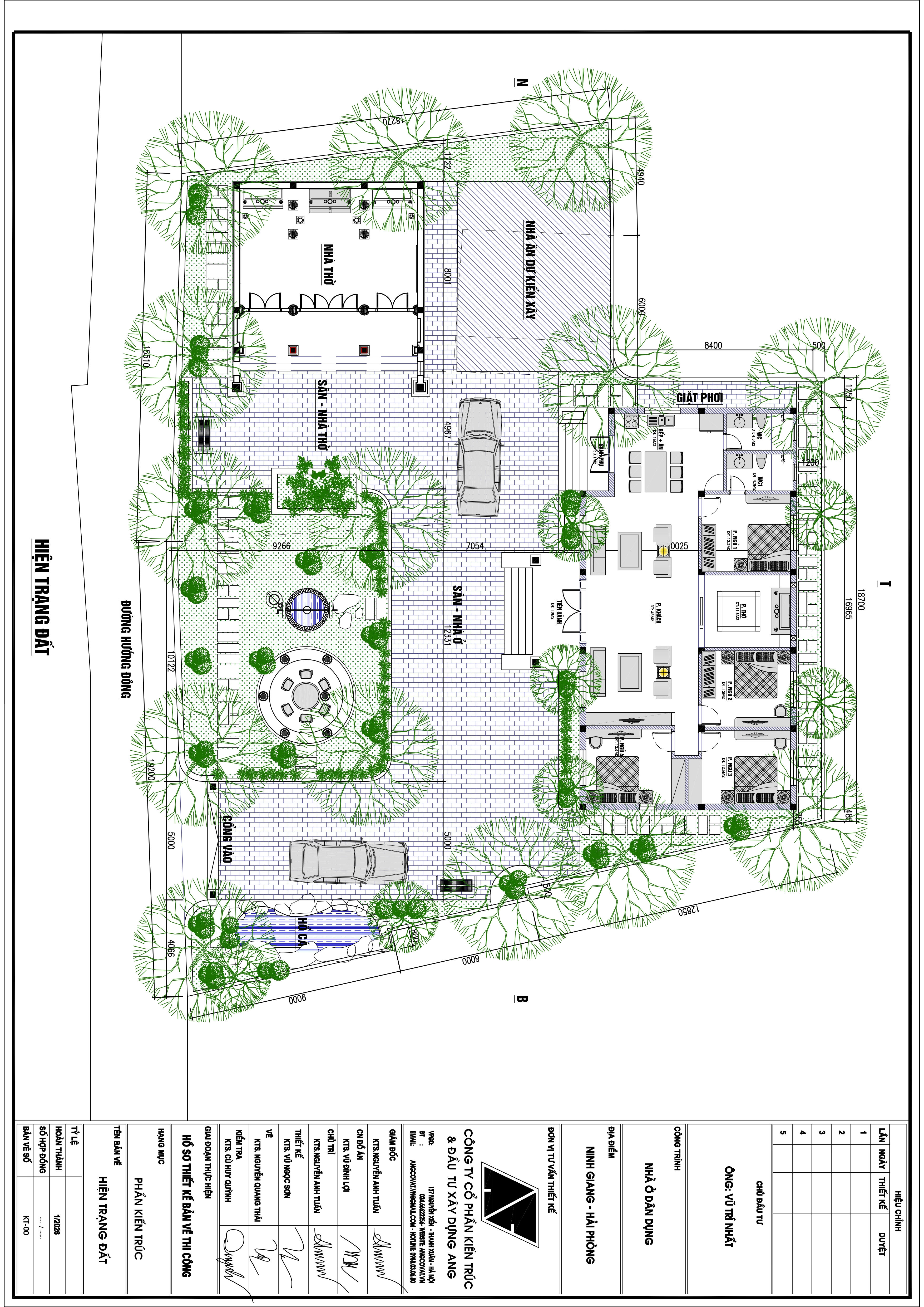 quy hoạch tổng mặt bằng biệt thự 1 tầng tân cổ điển kiểu Pháp 160m2