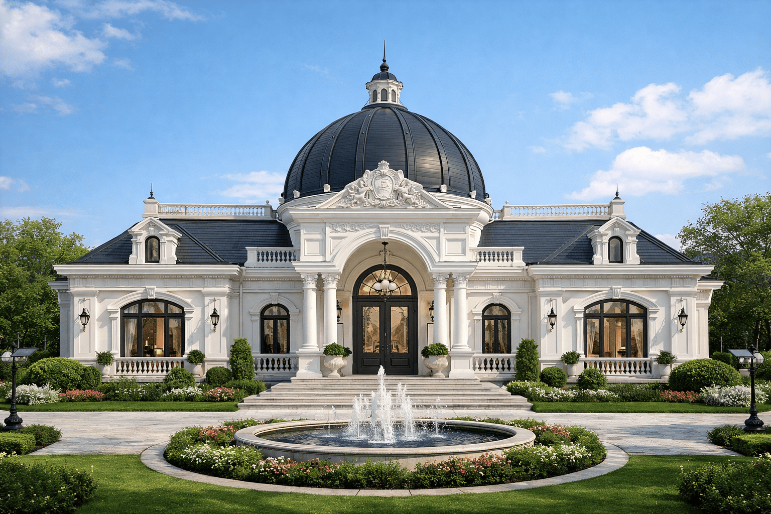 bản vẽ biệt thự 1 tầng kiểu pháp