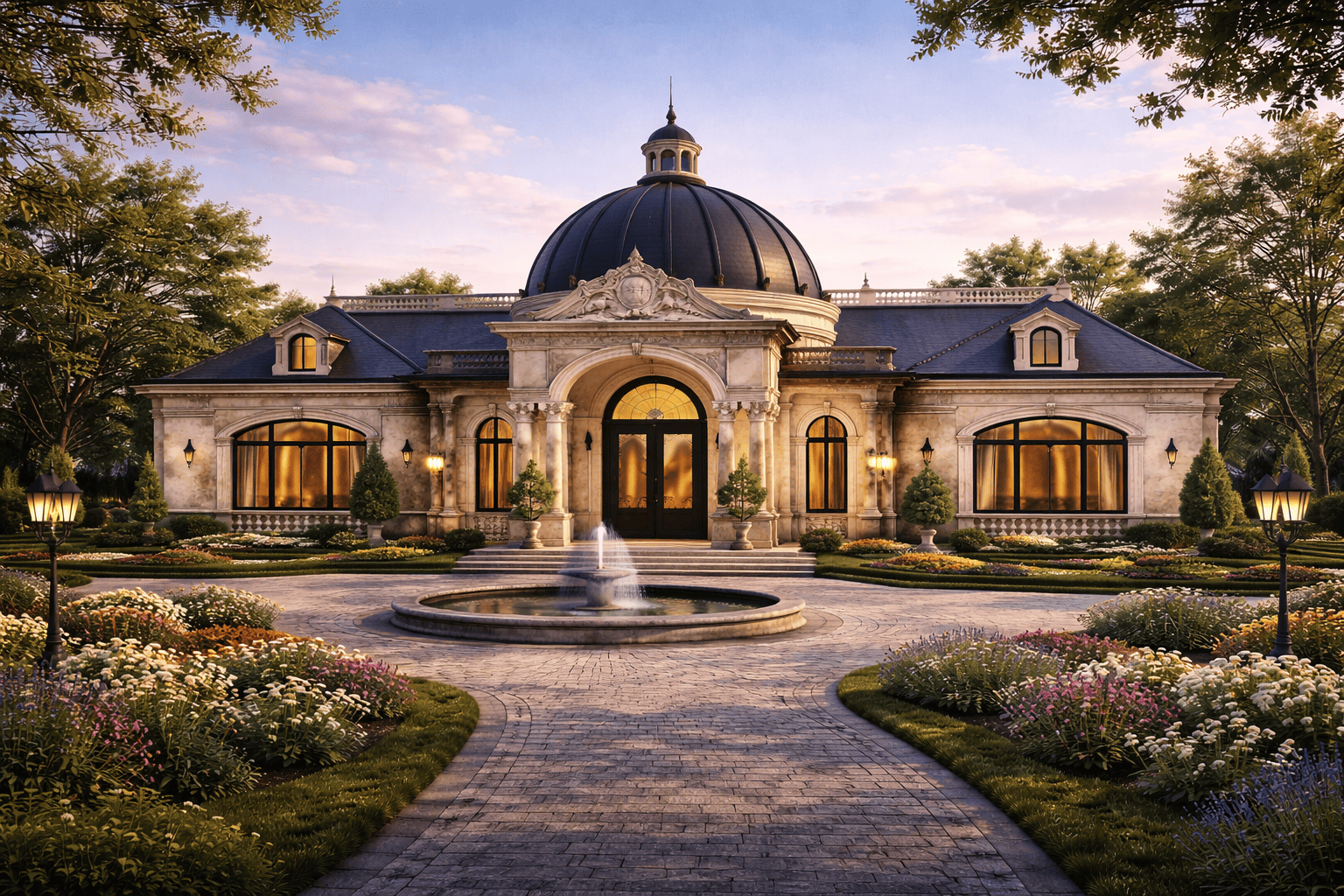 bản vẽ biệt thự 1 tầng kiểu pháp