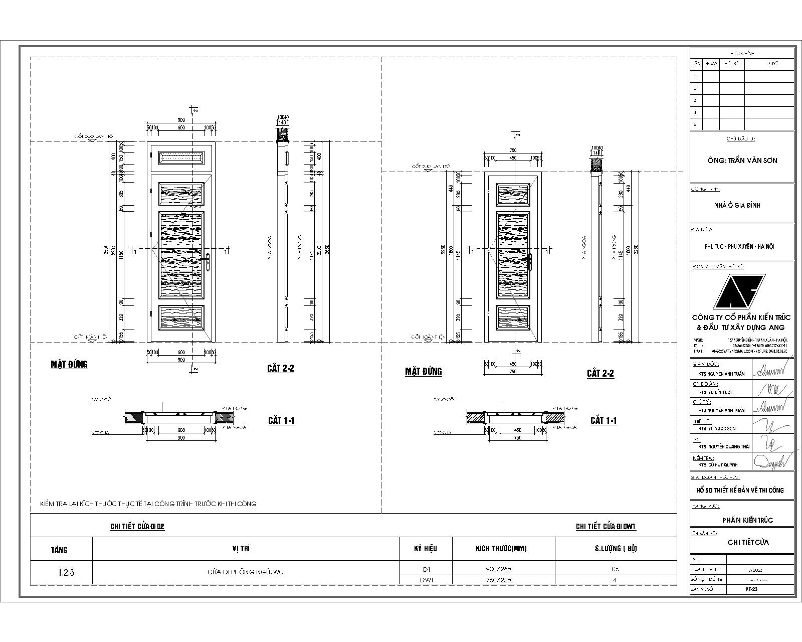 mẫu thiết kế chi tiết kiến trúc cửa thông phòng căn nhà 3 tầng 7x14m