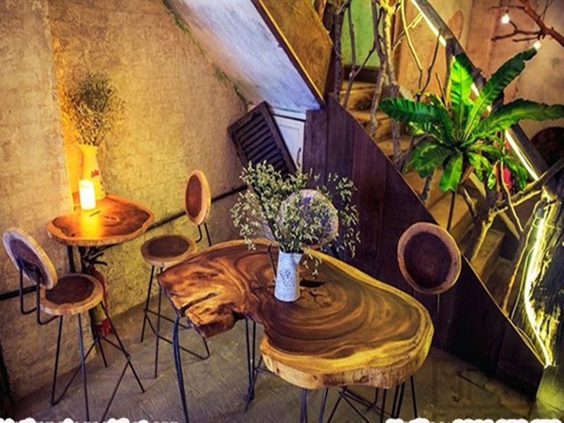cách thiết kế quán cà phê sân vườn nội thất vintage