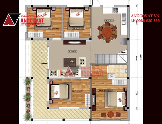 Nhà 1 tầng 4 phòng ngủ mái thái diện tích 150m2 BT226096  Kiến trúc  Angcovat