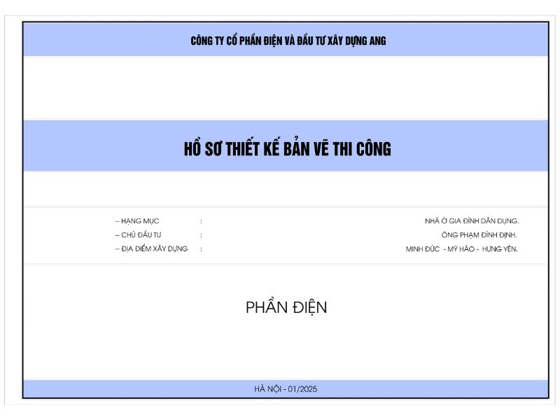 Bản vẽ thiết kế điện nhà biệt thự phố 3 tầng