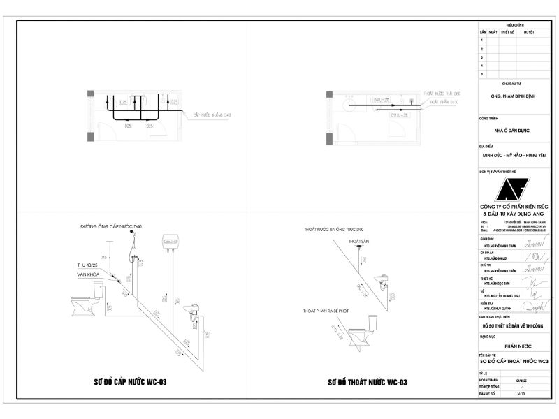 Sơ đồ cấp thoát nước WC3