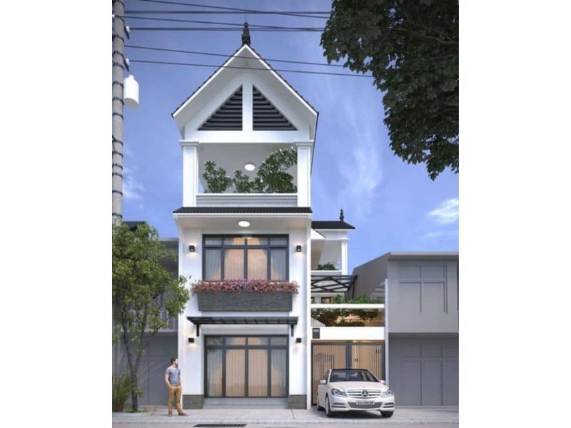 Thiết kế nhà 40m2 mái thái hiện đại giúp thoát nước và chống nóng hiệu quả