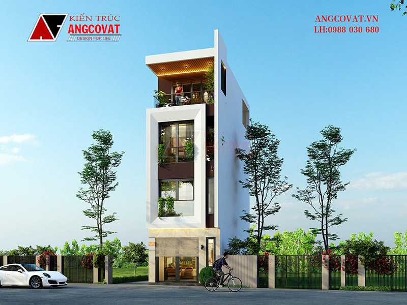 Hình ảnh bên ngoài đẹp, hiện đại của mẫu nhà 40m2 4 phòng ngủ tại Hà Nội