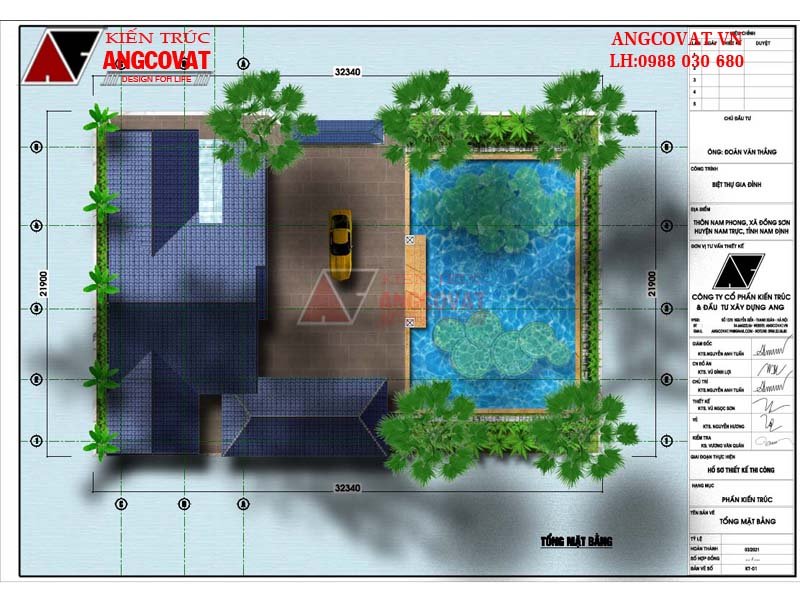 Thiết kế mặt bằng biệt thự 2 tầng 7 phòng ngủ