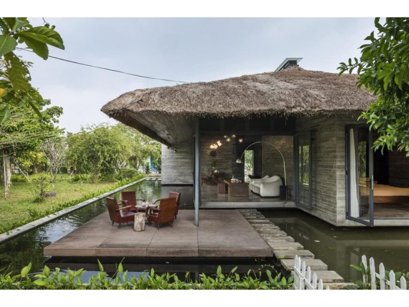 Nhà vườn 1 tầng có sân vườn rộng và thoáng đãng