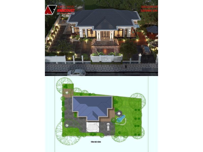 Nhà vườn 2 tầng đẹp có sân vườn bao quanh