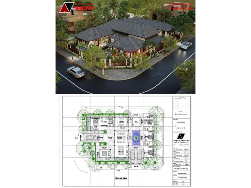 Nhà vườn cấp 4 1 tầng mái Nhật sân vườn rộng